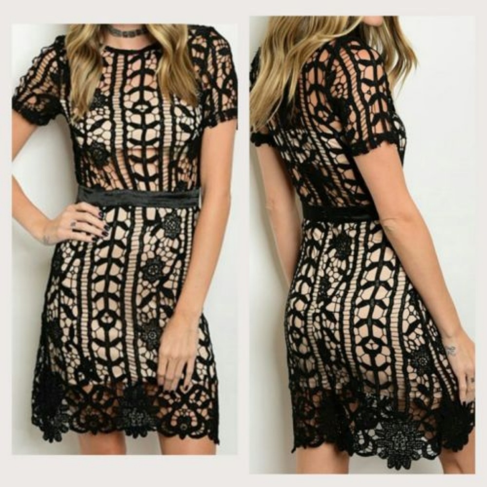 ***CLOSET CLOSING*** Black Dress Crochet Lace